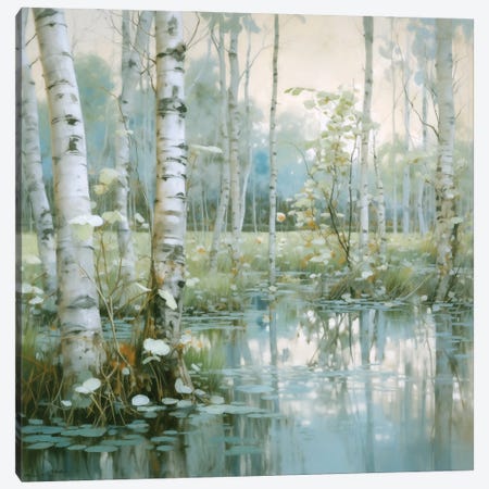 Spring Birchwood Canvas Print #ZIK137} by Steve Hunziker Canvas Print