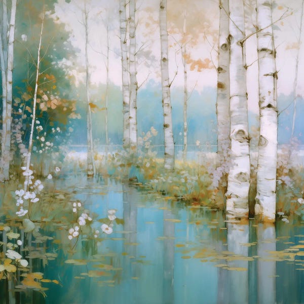 Steve Hunziker: Summer Birchwood by Steve Hunziker