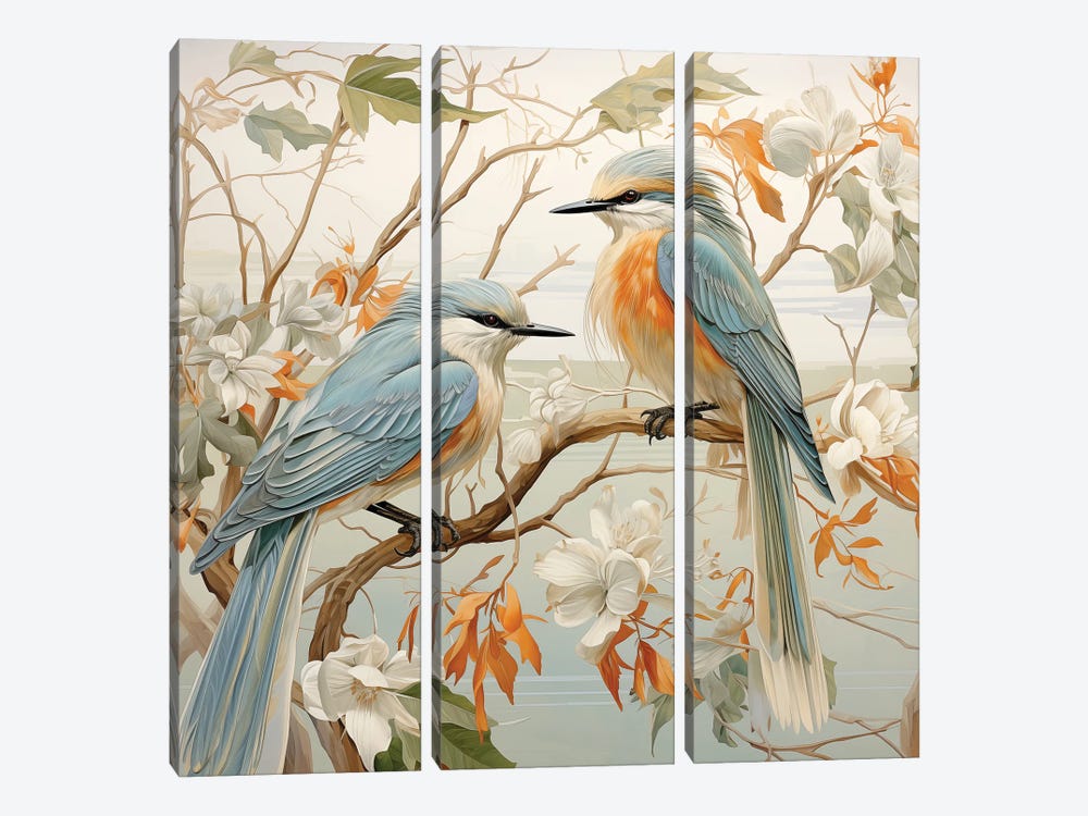 Audubon Classic,Two by Steve Hunziker 3-piece Canvas Art Print