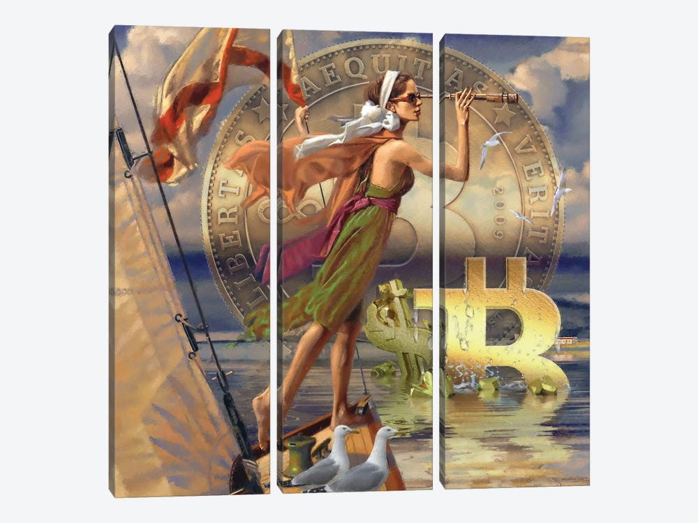 Bitcoindeco X by Steve Hunziker 3-piece Canvas Print
