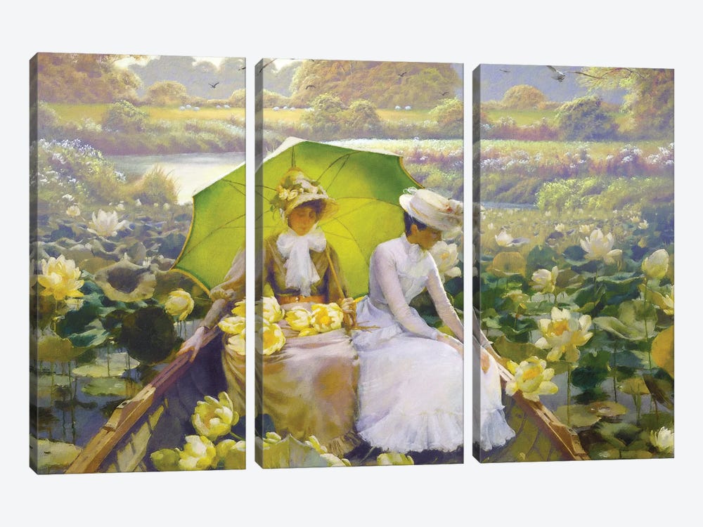 Lotus Ladies by Steve Hunziker 3-piece Canvas Artwork