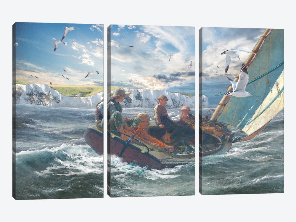 Windy Riders by Steve Hunziker 3-piece Canvas Print