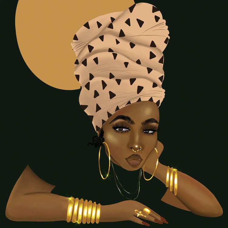 LaShonda and the Headwrap Art Print by Zola Arts | iCanvas