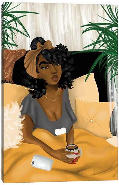 A Morning Vibe Canvas Art Print - #BlackGirlMagic
