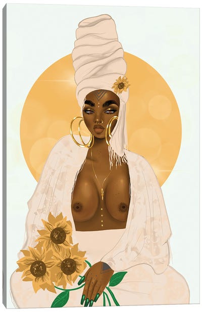 Sun Canvas Art Print - #BlackGirlMagic