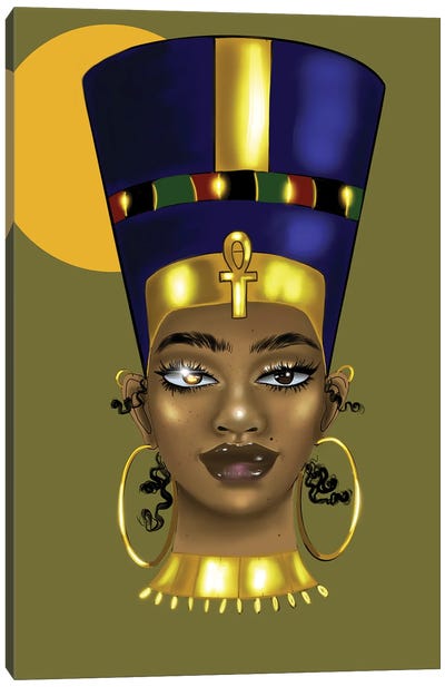 Brianna Nefertiti Canvas Art Print - Afrofuturism