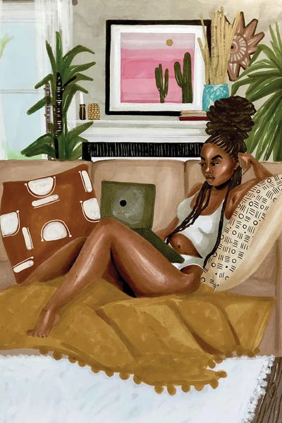 Afrocentric Scroll by Zola Arts framed canvas print