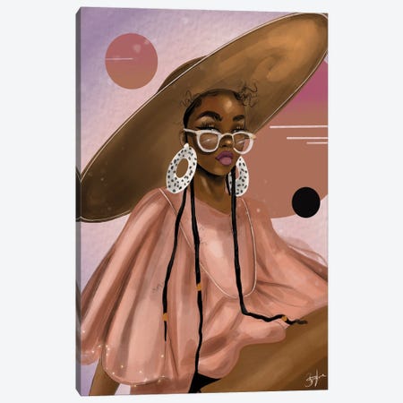 Pink Planet Canvas Print #ZLA55} by Zola Arts Art Print