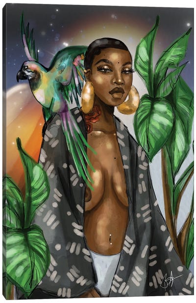 Bernadette Cosmos Canvas Art Print - Bathroom Nudes Art