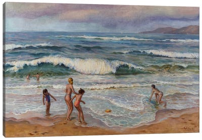 On The Ocean Beach Canvas Art Print - Serguei Zlenko