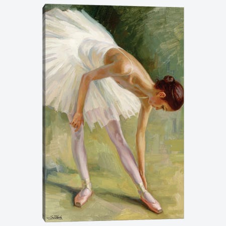 Dancer Adjusting Her Slipper Canvas Print #ZLN11} by Serguei Zlenko Art Print