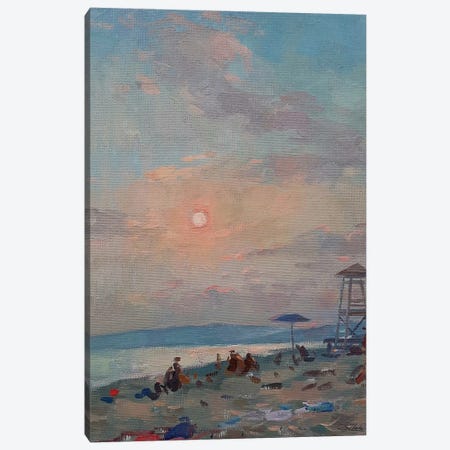 Sunset Over Lifeguards Tower Canvas Print #ZLN18} by Serguei Zlenko Canvas Print
