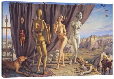 Tribute To Dali. Three Graces Canvas Art Print - Modern Muses & Statues