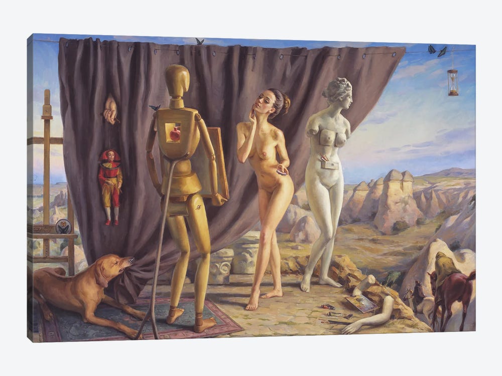 Tribute To Dali. Three Graces by Serguei Zlenko 1-piece Canvas Wall Art