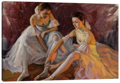 Two Dancers Canvas Art Print - Serguei Zlenko