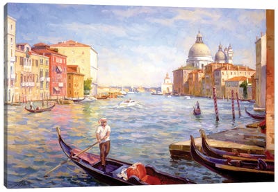View On Della Salute Canvas Art Print - Canoe Art
