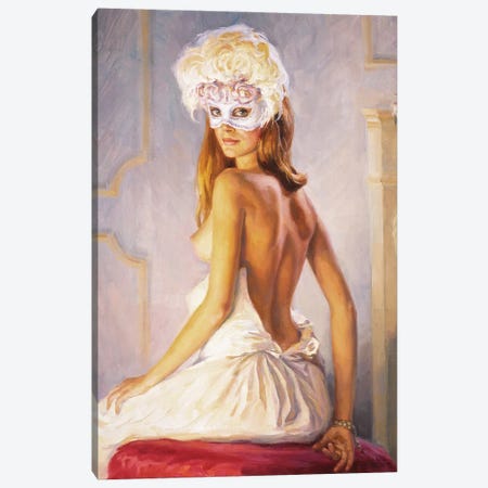 White Mask Canvas Print #ZLN32} by Serguei Zlenko Art Print