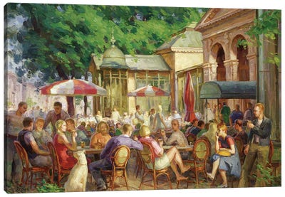 Summer Restaurant Canvas Art Print - Serguei Zlenko