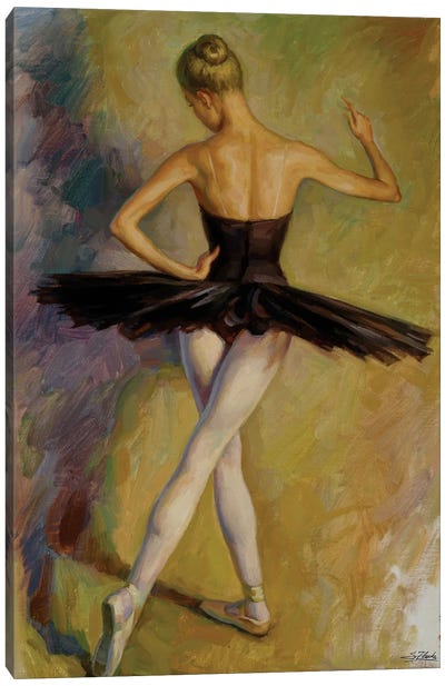 Black Tutu On Yellow Background Canvas Art Print - Dancer Art