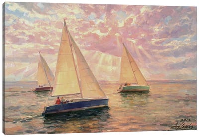 Sailboat Competition Canvas Art Print - Serguei Zlenko