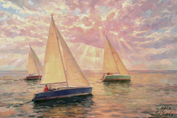 Ocean Sunrises & Sunsets: Sailboat Competition by Serguei Zlenko