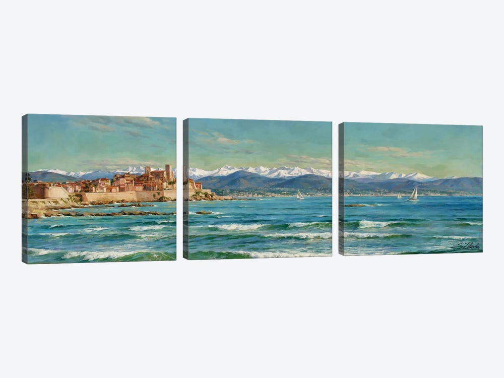 Antibes South Of France by Serguei Zlenko 3-piece Canvas Art Print