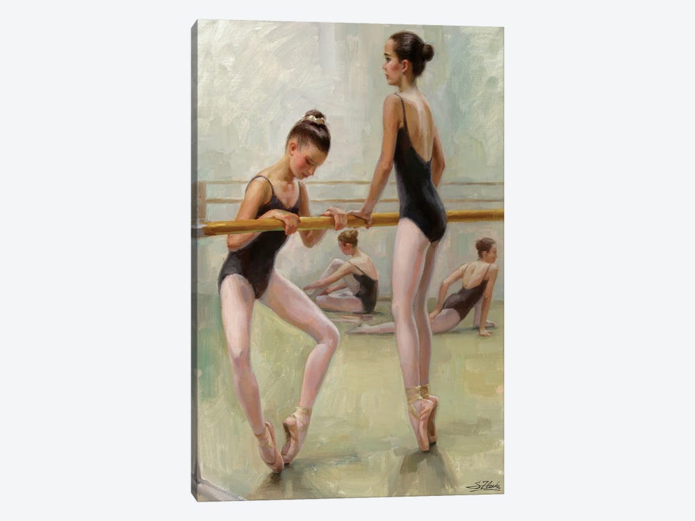 The Dancers Practicing At The Barre by Serguei Zlenko 1-piece Canvas Print