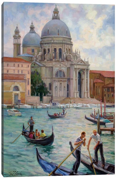 La Salute, Grand Canal Venice Canvas Art Print - Canoe Art