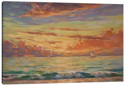 Golden Sunset Canvas Art Print - Serguei Zlenko