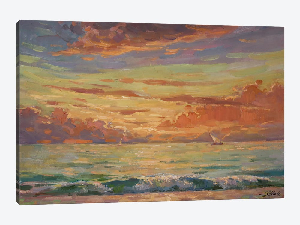 Golden Sunset by Serguei Zlenko 1-piece Art Print