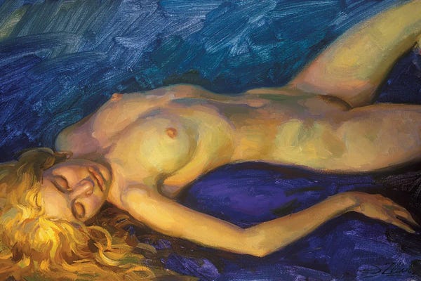 Serguei Zlenko: Model With Golden Hair by Serguei Zlenko