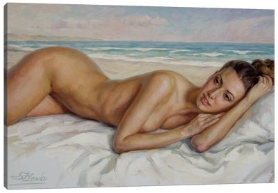On The Beach Canvas Art Print - Serguei Zlenko