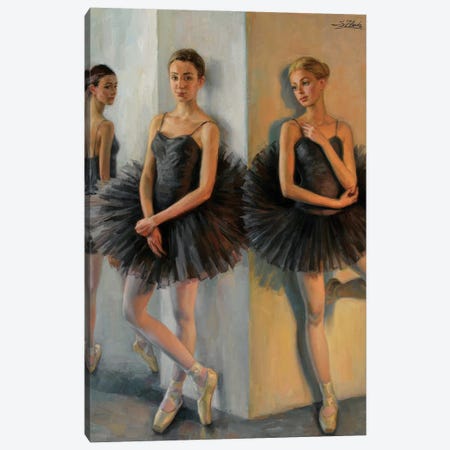 Ballerinas In Black Tutu Canvas Print #ZLN78} by Serguei Zlenko Canvas Art Print