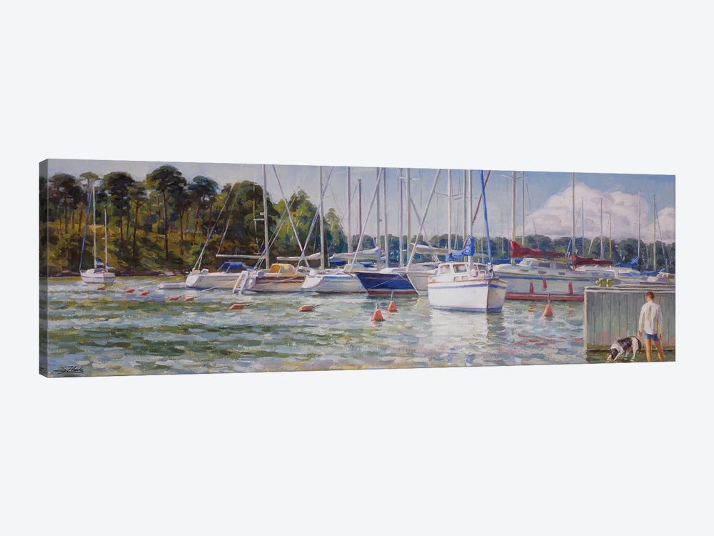 Saling Boats At The Harbour by Serguei Zlenko 1-piece Canvas Print