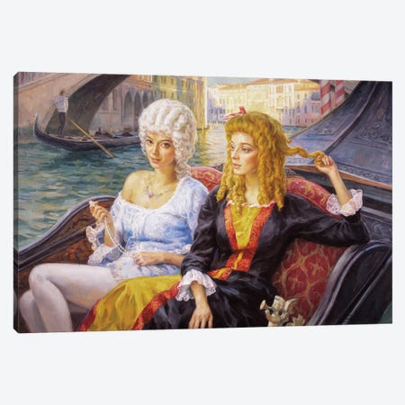 Scene In Gondola Venice Canvas Print #ZLN85} by Serguei Zlenko Canvas Print