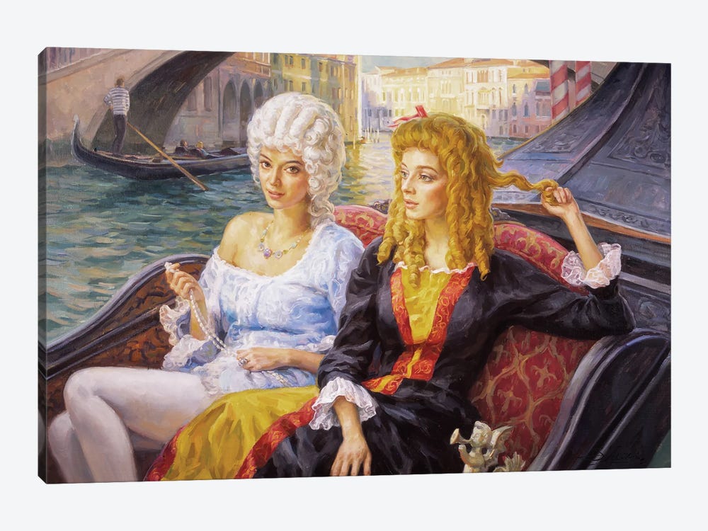 Scene In Gondola Venice by Serguei Zlenko 1-piece Art Print