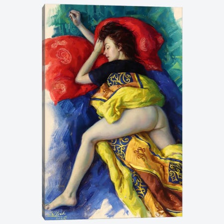 Half naked sleeping girl oil painting Wall Art Giclee printed on canvas  L2967
