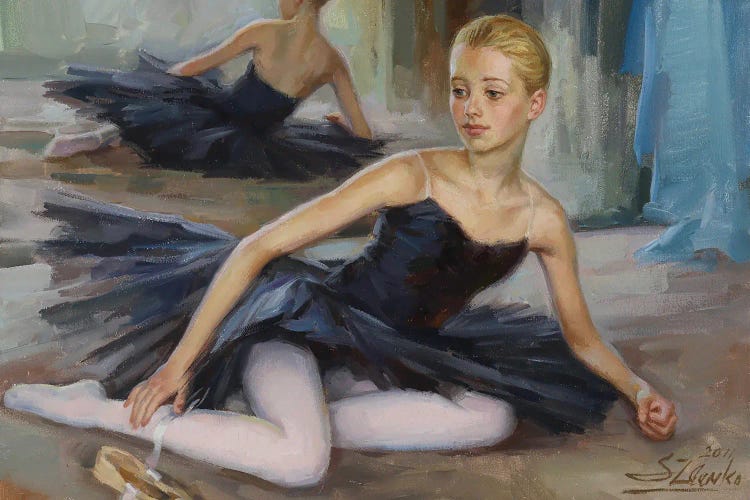 Young Ballerina In Black Tutu