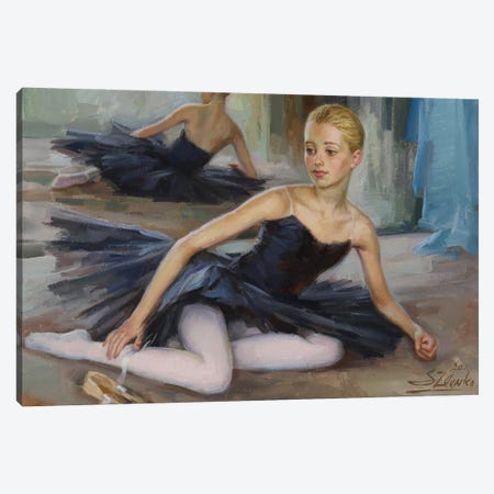 Young Ballerina In Black Tutu Canvas Print #ZLN99} by Serguei Zlenko Canvas Art Print