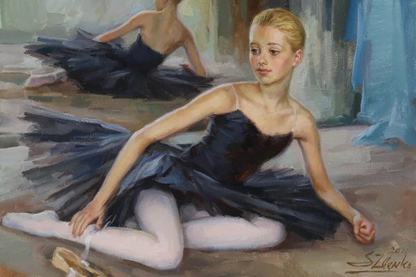Ballet: Young Ballerina In Black Tutu by Serguei Zlenko