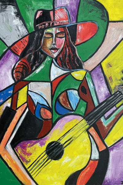 Playing Guitar by Zulu Art metal wall art