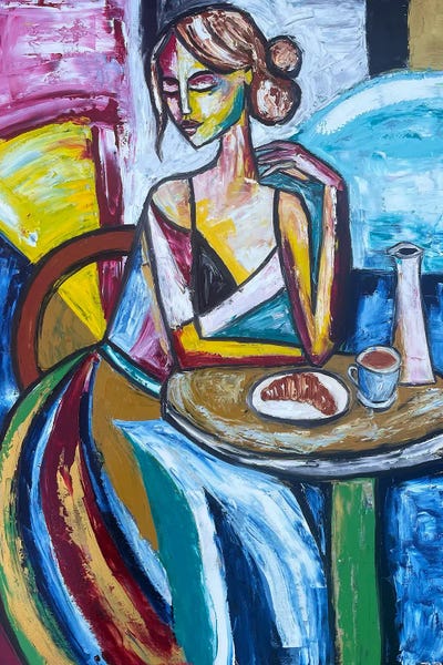 Celery - Canvas Prints: Afternoon Caffe by Zulu Art