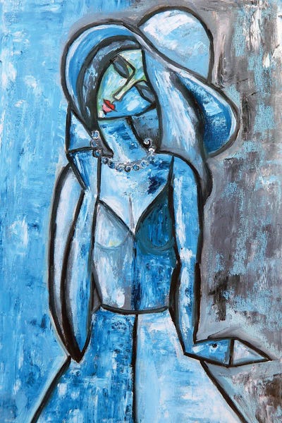 Cubism: Blue Mood by Zulu Art