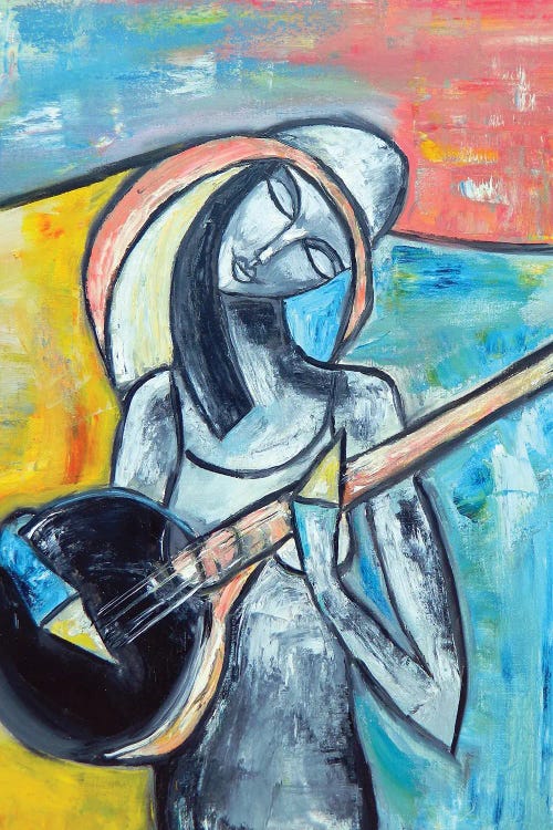 Woman With Mandoline by Zulu Art wall art