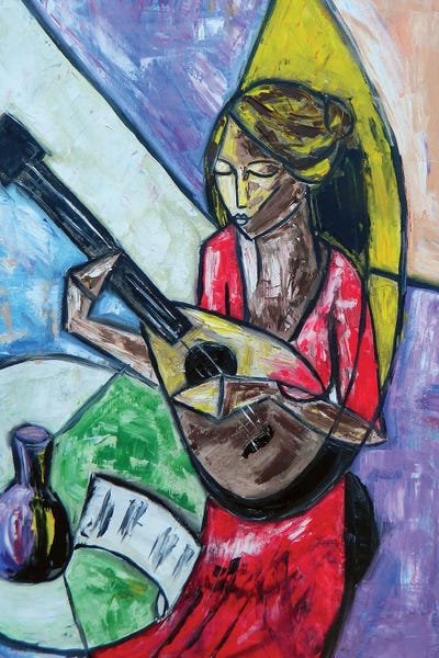 Zulu Art: Lady With Mandolin by Zulu Art