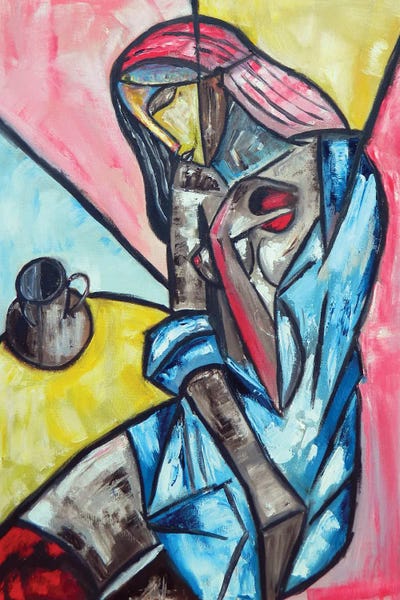 Cubism: Pomegranate by Zulu Art