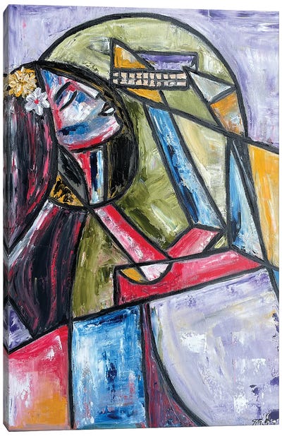 Lady With The Harmonica II Canvas Art Print - Zulu Art