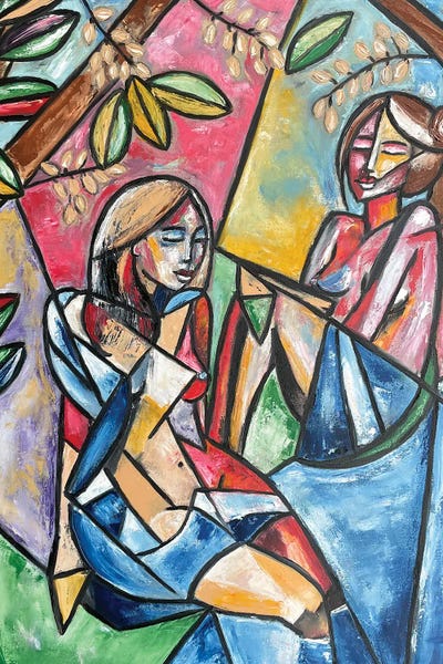 Cubism: Under The Pistacious Tree by Zulu Art