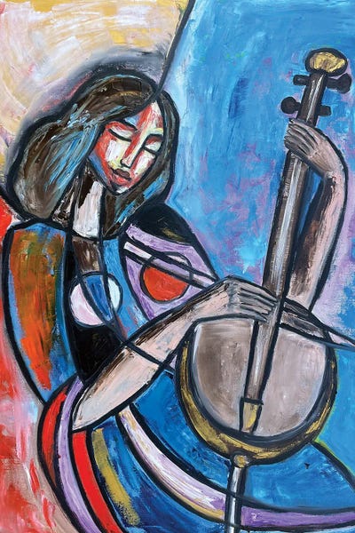 Woman With The Kamanche by Zulu Art canvas print