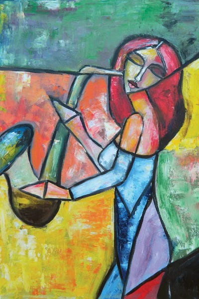 Zulu Art: Woman With Saxophone by Zulu Art